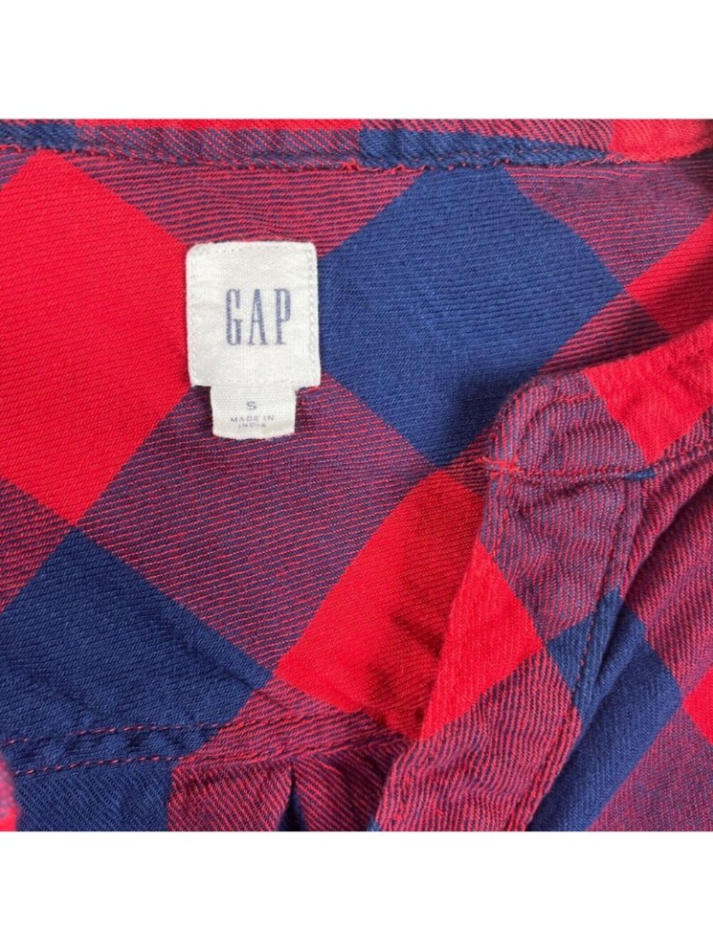 Gap Women Long Sleeve Plaid Pullover Top Shirt Size S - Picture 3 of 6